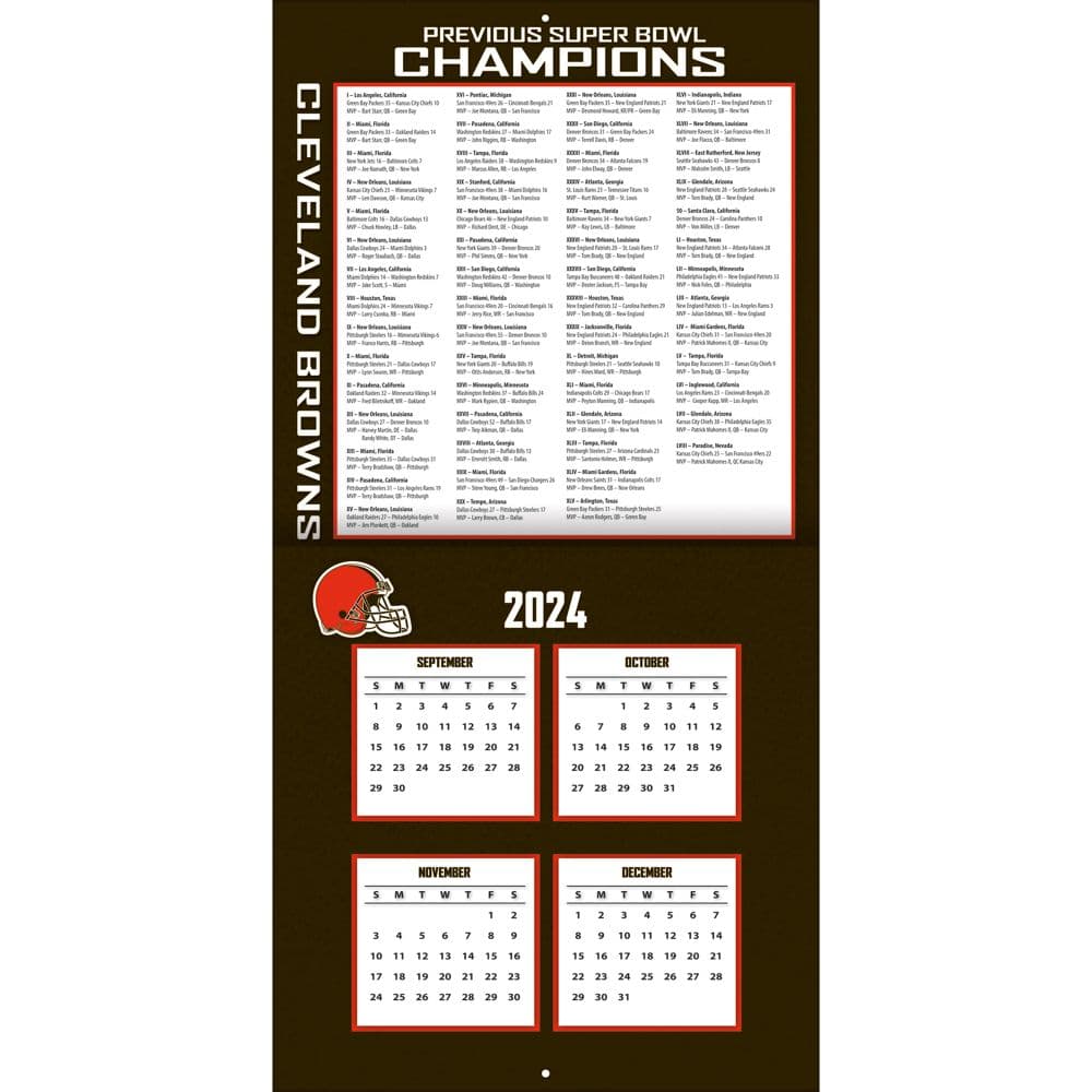NFL Cleveland Browns 2025 Wall Calendar