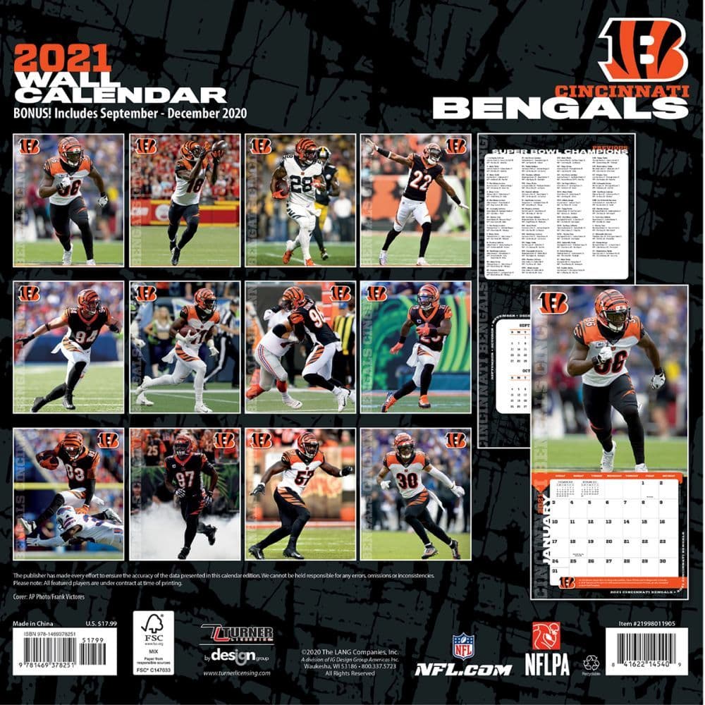 Cincinnati Bengals Wall Calendar