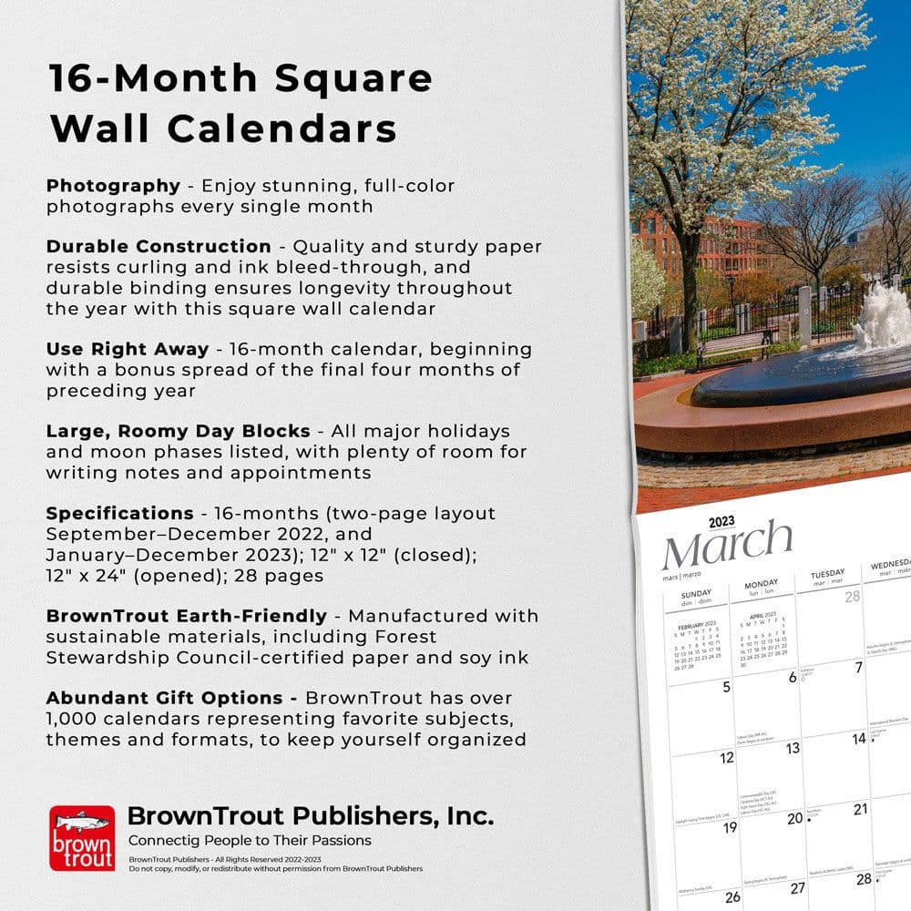 Boston 2023 Wall Calendar - Calendars.com