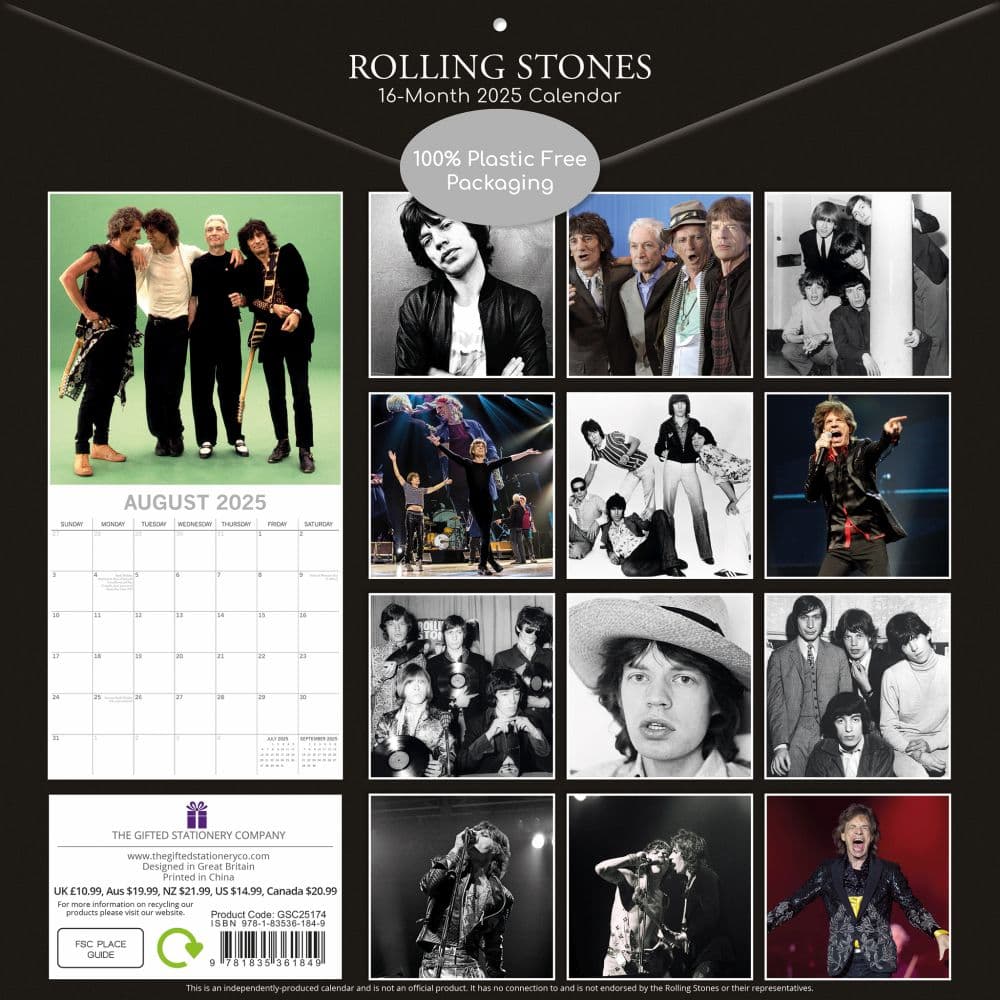 Rolling Stones 2025 Wall Calendar