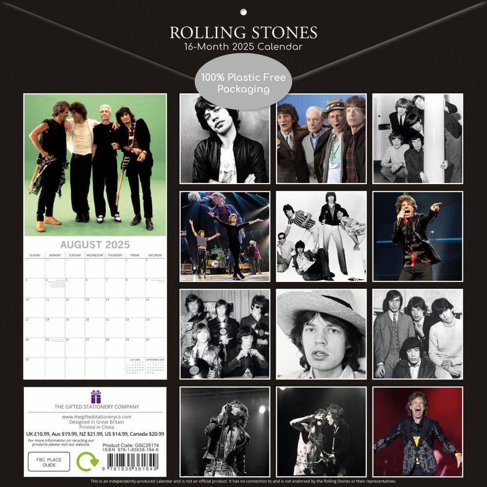 Rolling Stones 2025 Wall Calendar First Alternate Image width=&quot;1000&quot; height=&quot;1000&quot;