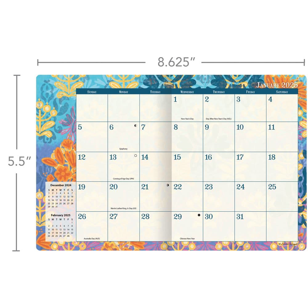 Bohemian by Susan Winget 2025 Monthly Pocket Planner