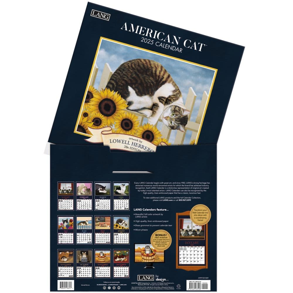 American Cat 2025 Wall Calendar by Lowell Herrero