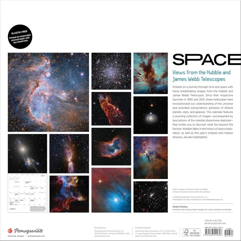 Space Hubble Telescope 2027 Wall Calendar First Alternate Image