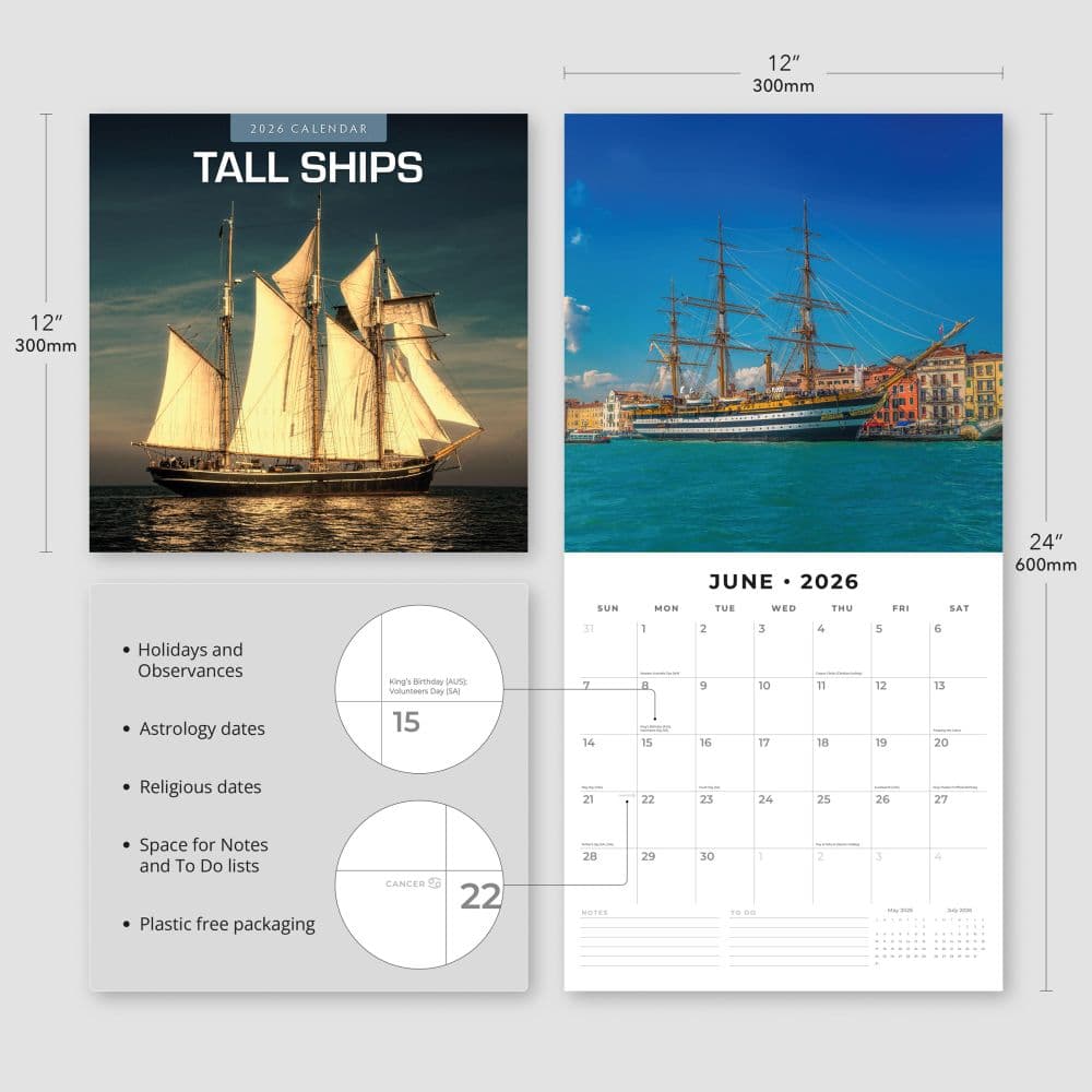 Tall Ships 2026 Wall Calendar Fourth Alternate Image