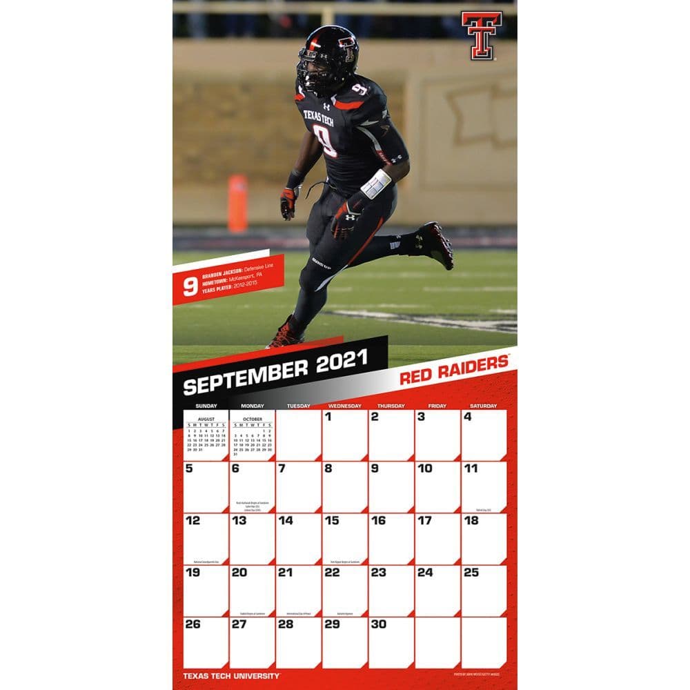 Texas Tech Red Raiders 2022 Wall Calendar - Calendars.com