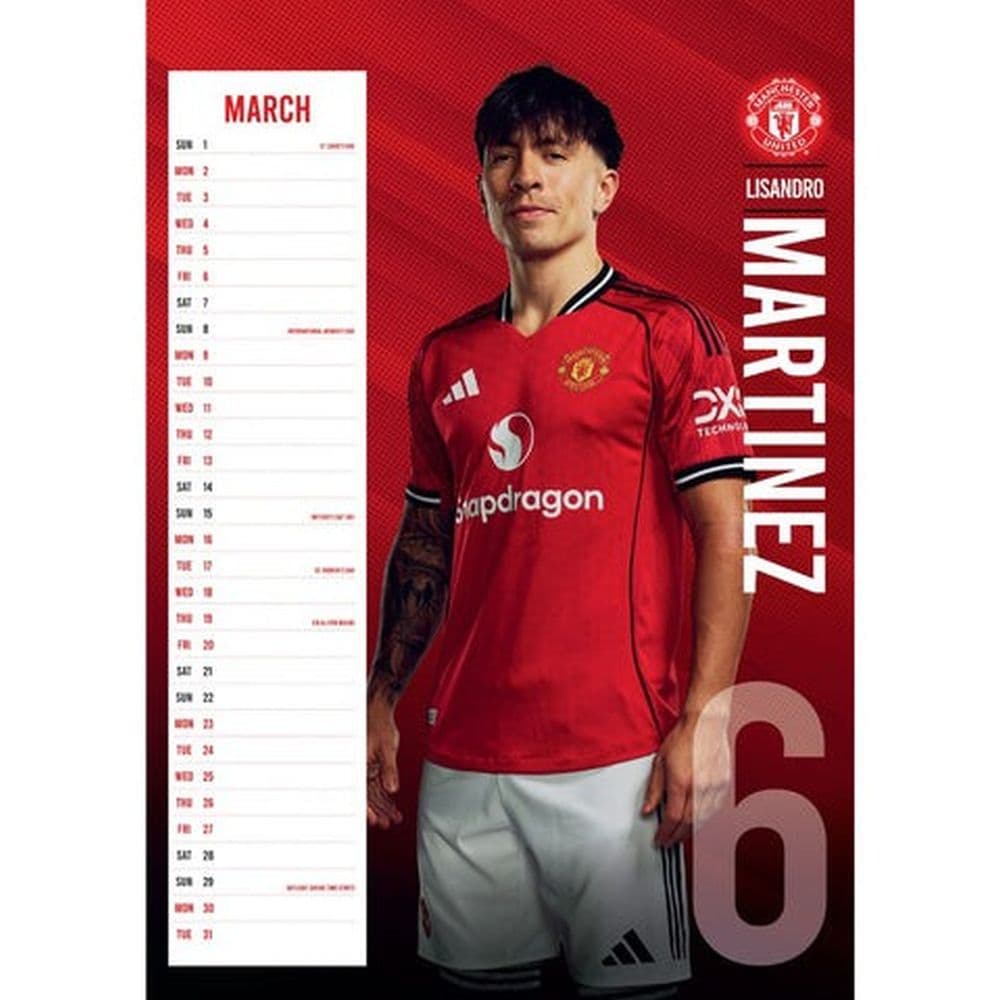 Manchester United FC Poster 2026 Wall Calendar Third Alternate Image