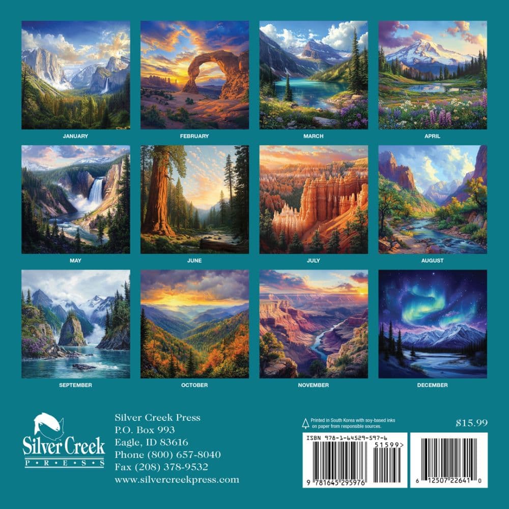 National Park Paintings 2026 Wall Calendar First Alternate Image