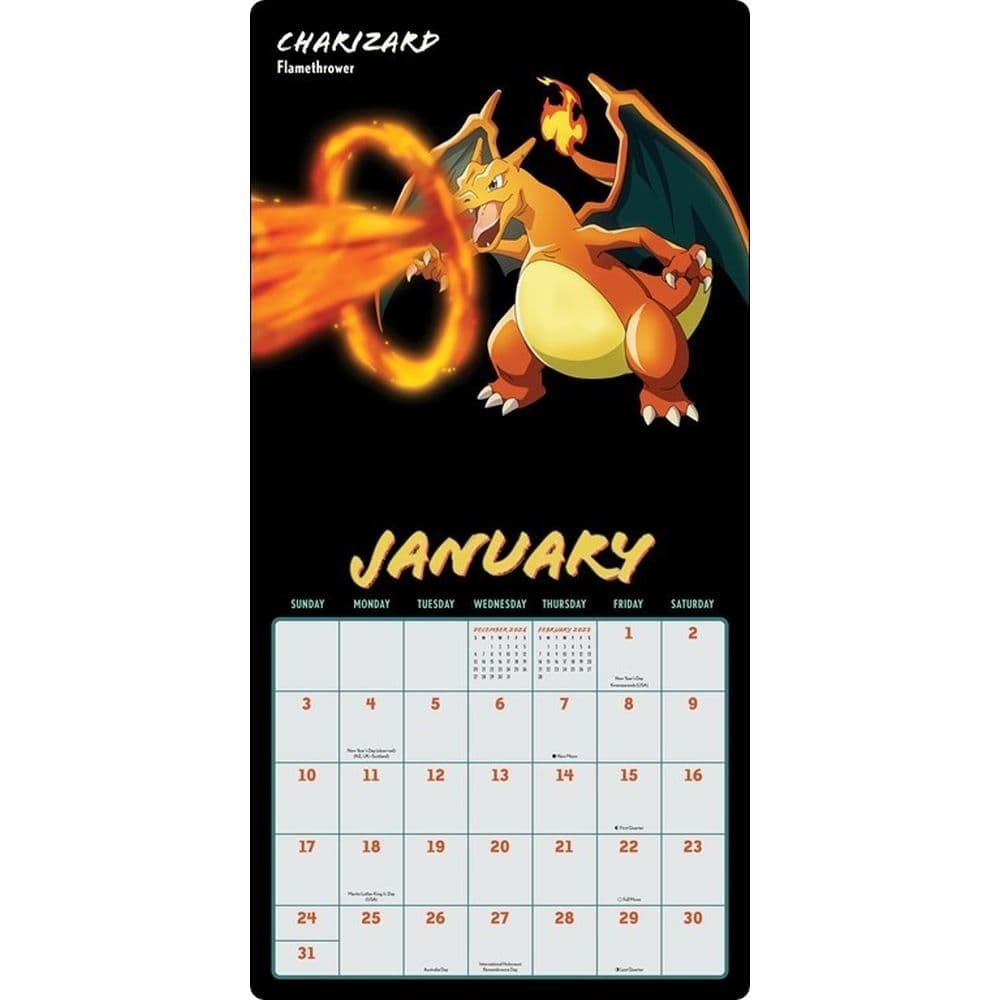 Pokemon Moves 2027 Wall Calendar Second Alternate Image