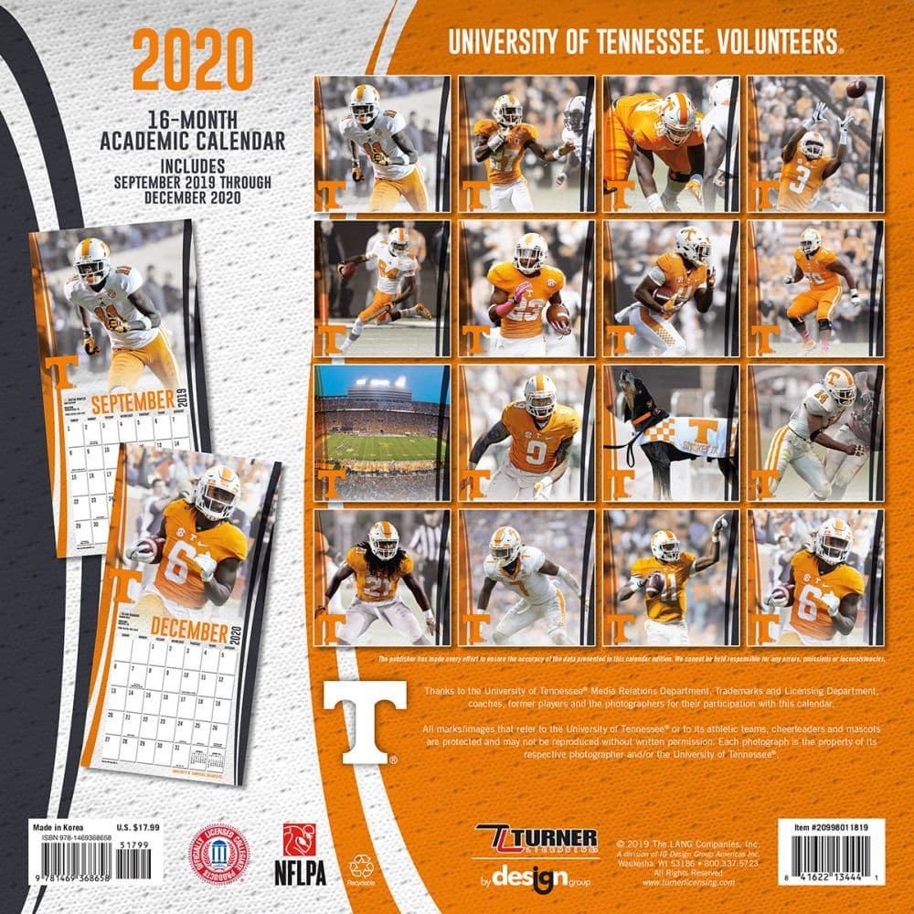 Tennessee Volunteers Wall Calendar