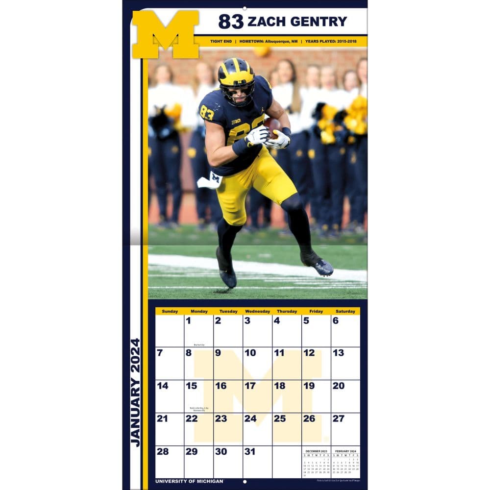 COL Michigan Wolverines 2024 Wall Calendar Second Alternate Image width=&quot;1000&quot; height=&quot;1000&quot;