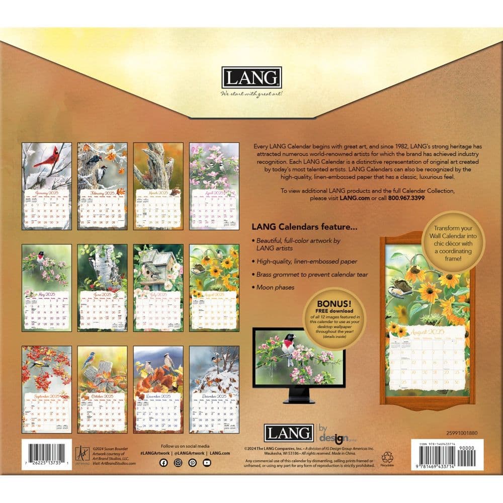 Songbirds by Susan Bourdet 2025 Wall Calendar First Alternate Image width=&quot;1000&quot; height=&quot;1000&quot;