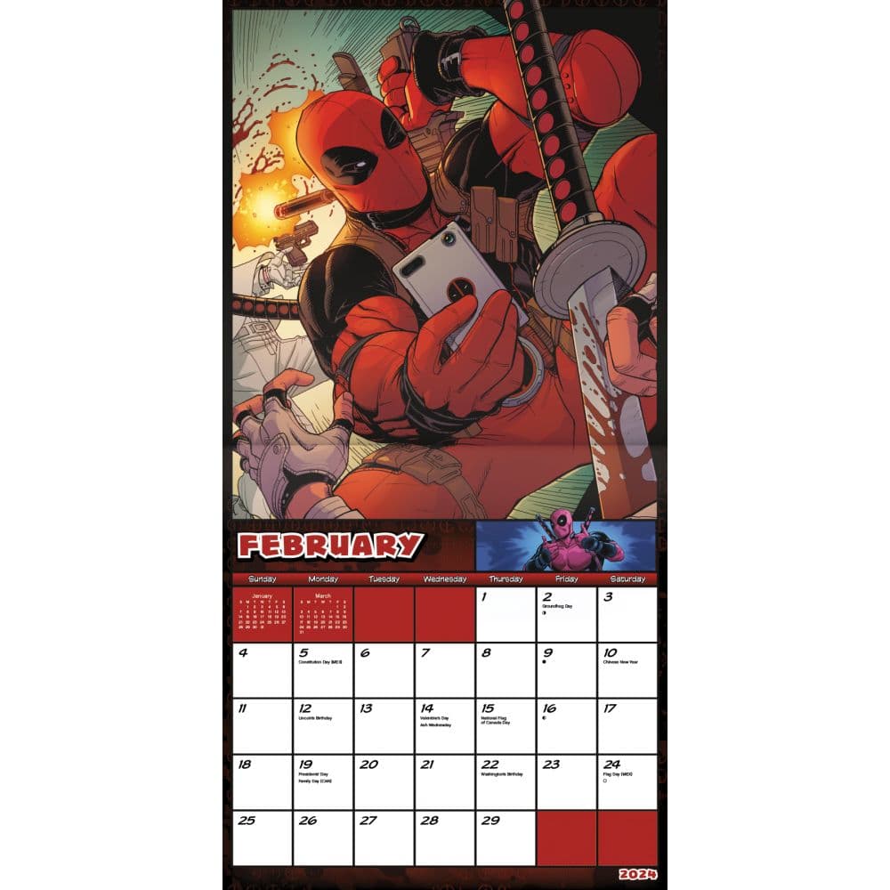 Deadpool 2024 Wall Calendar Alternate Image 4