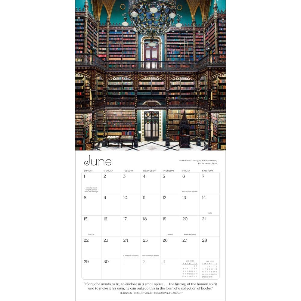 Book Lovers 2025 Wall Calendar Interior 1