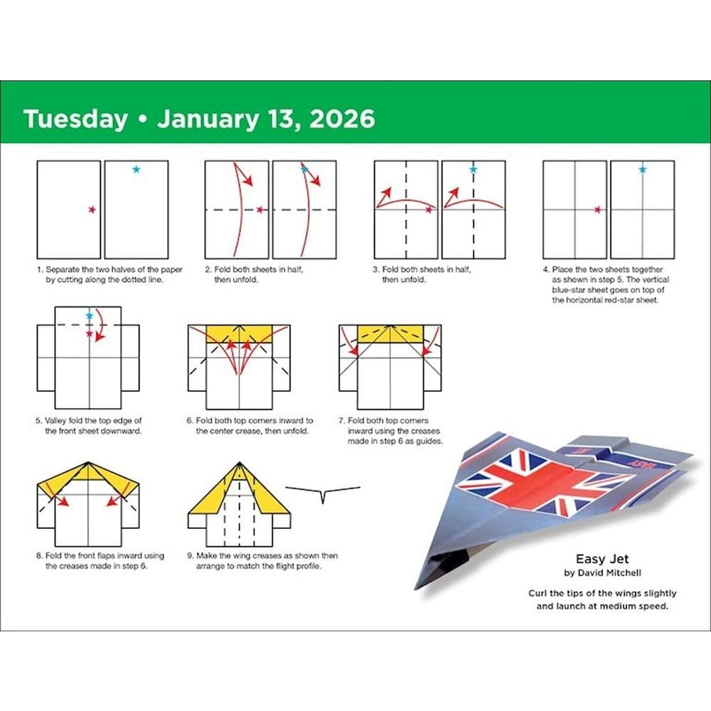 Paper Airplane 2026 Desk Calendar First Alternate Image