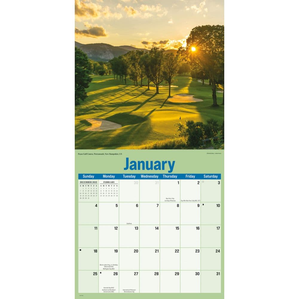 Golf Courses Photo 2026 Wall Calendar Second  Alternate Image