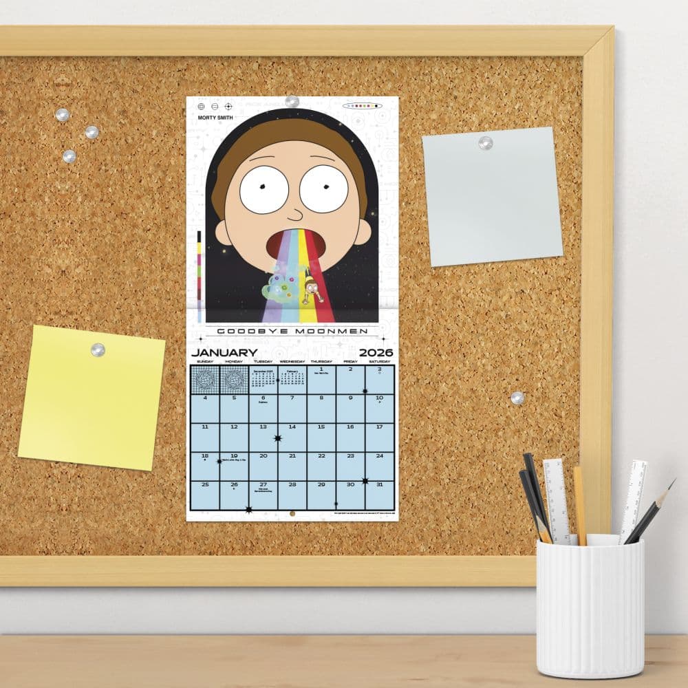 Rick and Morty 2026 Mini Wall Calendar Fourth Alternate Image