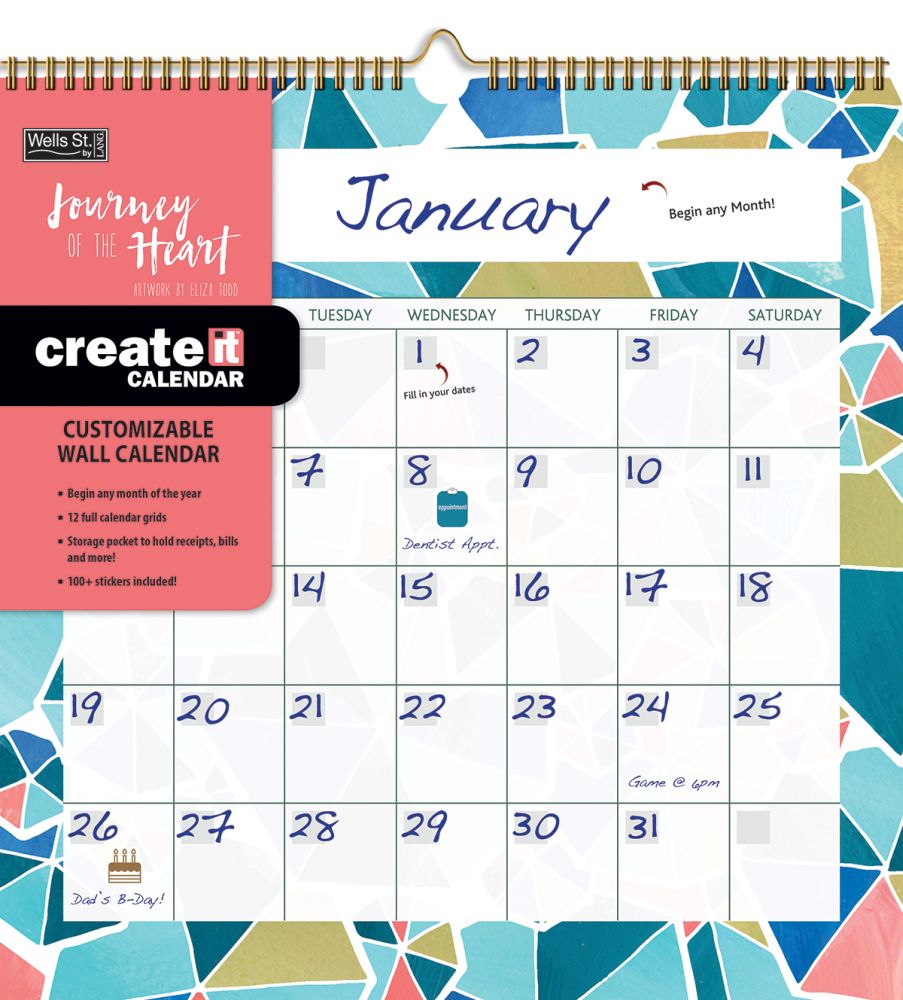 Journey of the Heart CreateIt Wall Calendar by Eliza Todd