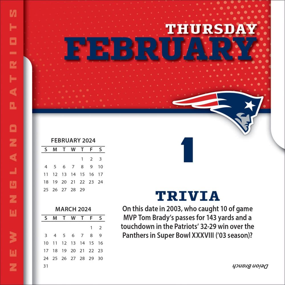 New England Patriots 2024 Desk Calendar