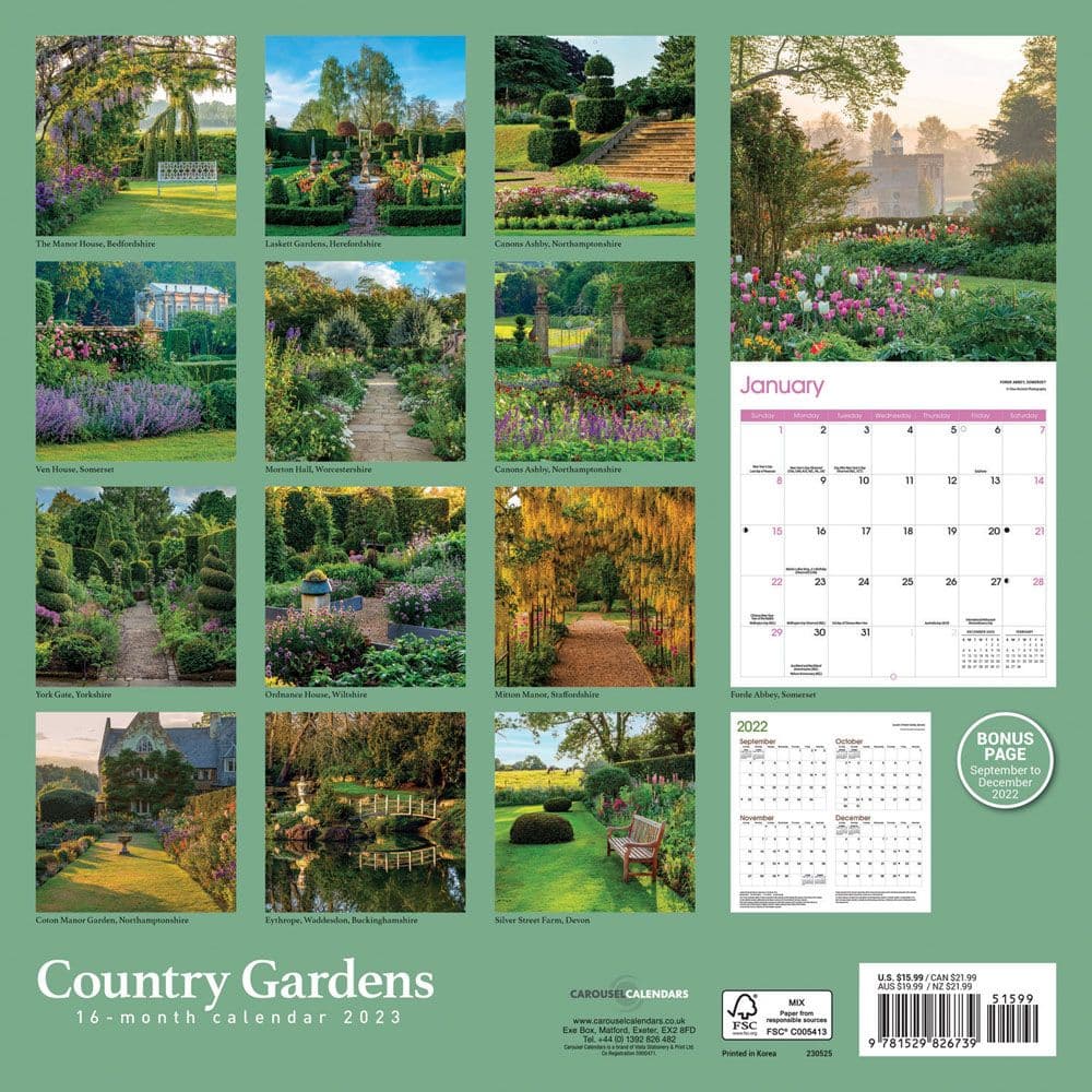 Country Gardens 2023 Wall Calendar - Calendars.com