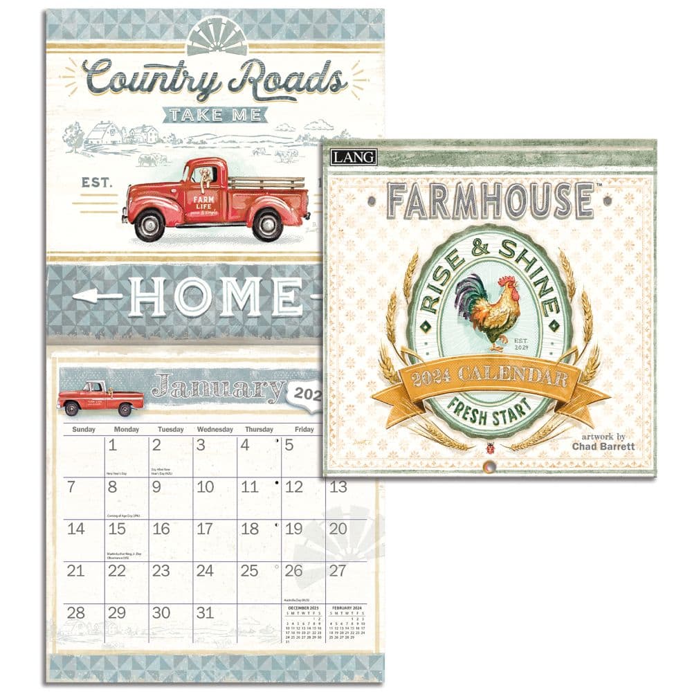 Farmhouse 2024 Mini Wall Calendar