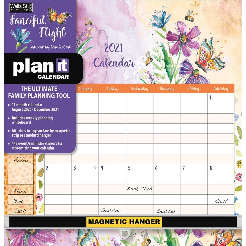 Fanciful Flight Plan-It Pocket Wall Calendar by Lori Siebert