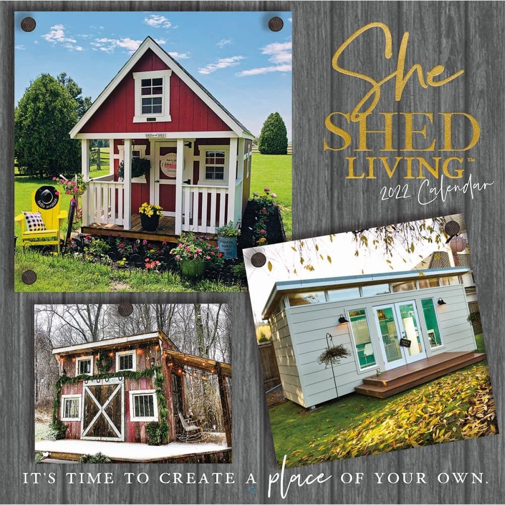 She Shed Living 2022 Wall Calendar W/Foil