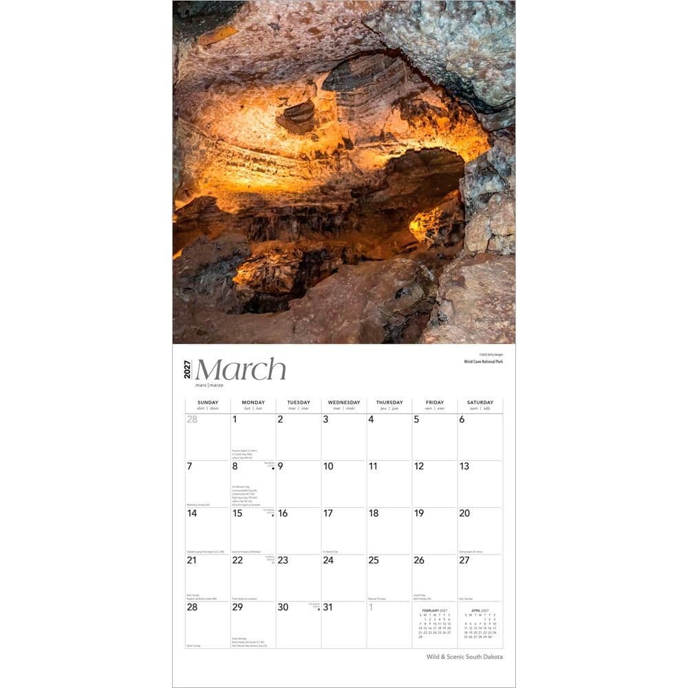 South Dakota 2027 Wall Calendar Second Alternate Image