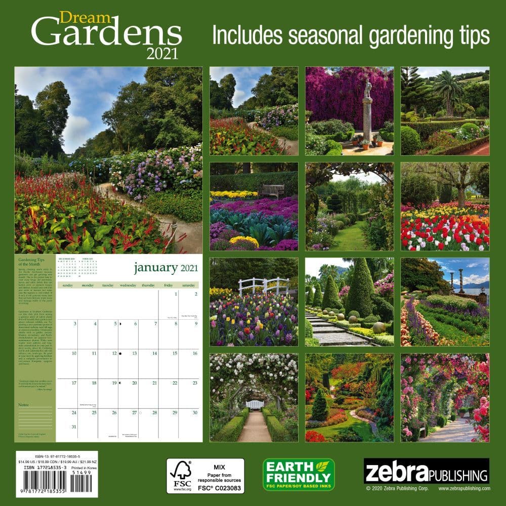 Dream Gardens Wall Calendar