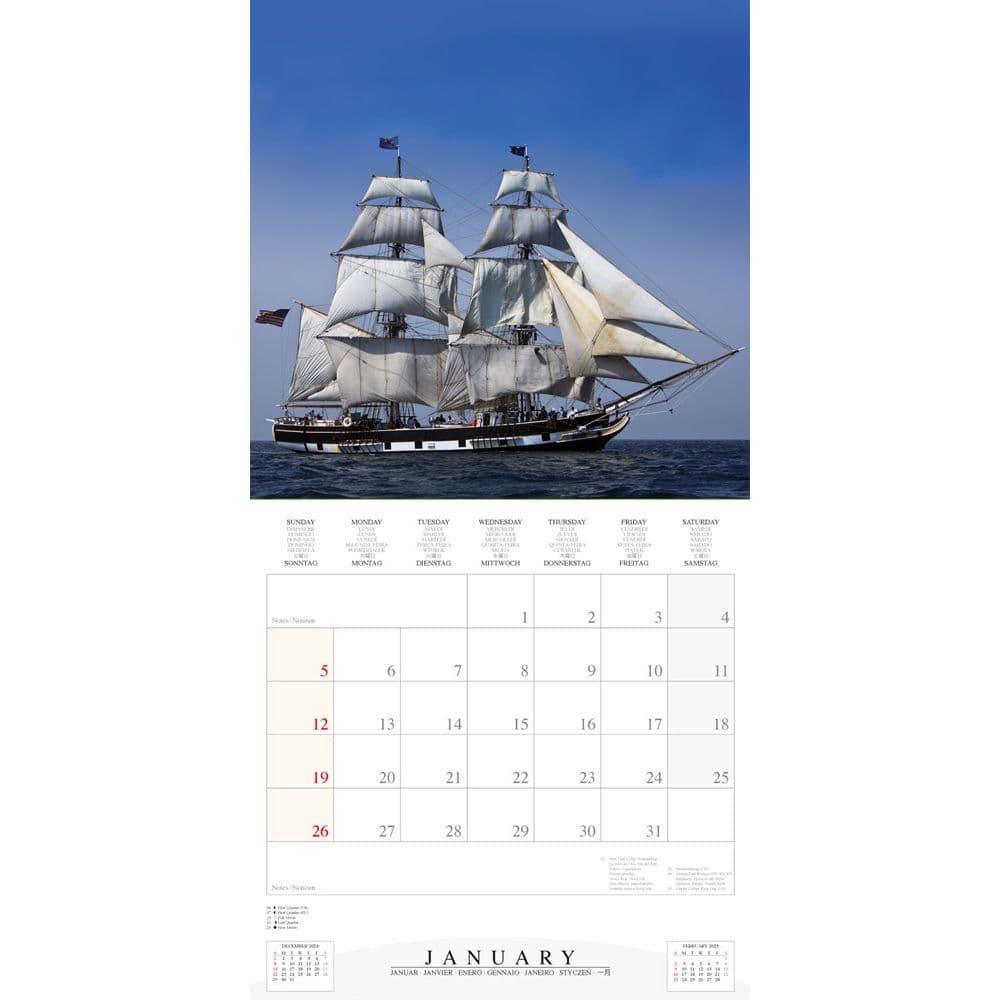 April 2025 Sailing Theme Calendar