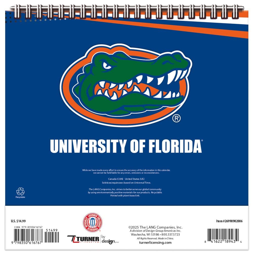 Florida Gators 2026 Easel Desk Calendar Third Alternate Image