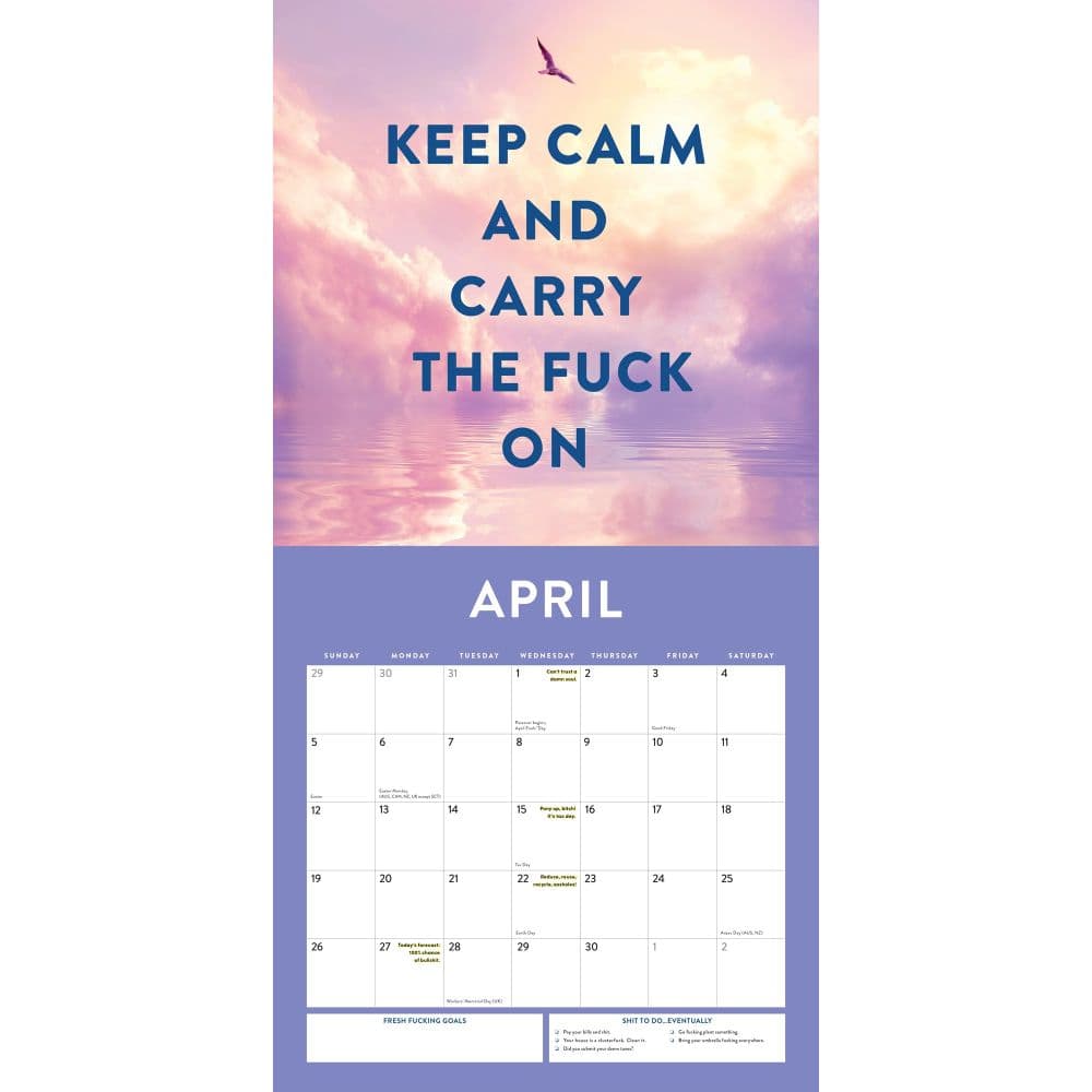 Chill the Fck Out 2026 Wall Calendar Second Alternate Image