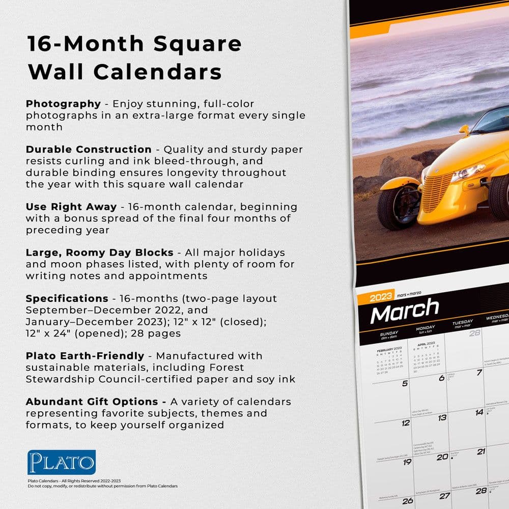 Sports Cars 2023 Wall Calendar SV - Calendars.com