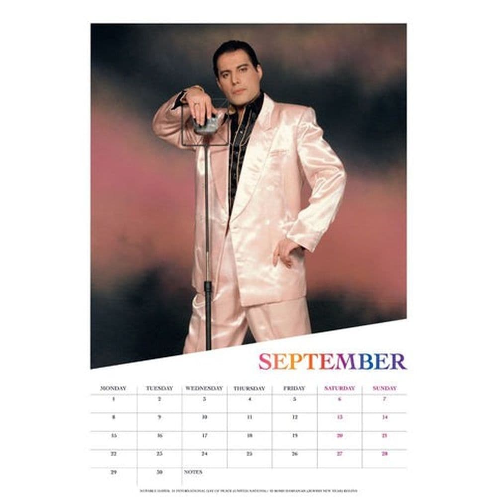 Freddie Mercury Poster 2025 Wall Calendar Fourth Alternate Image