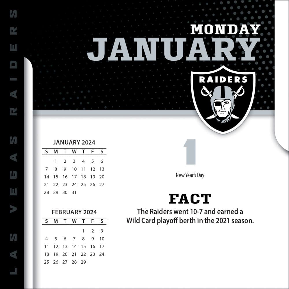 Las Vegas Raiders 2025 Desk Calendar