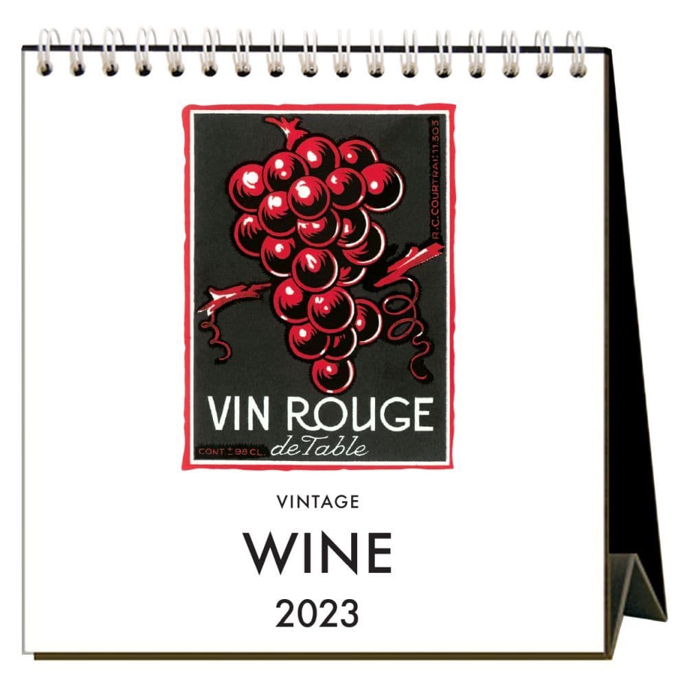 Vintage Wine 2024 Easel Desk Calendar