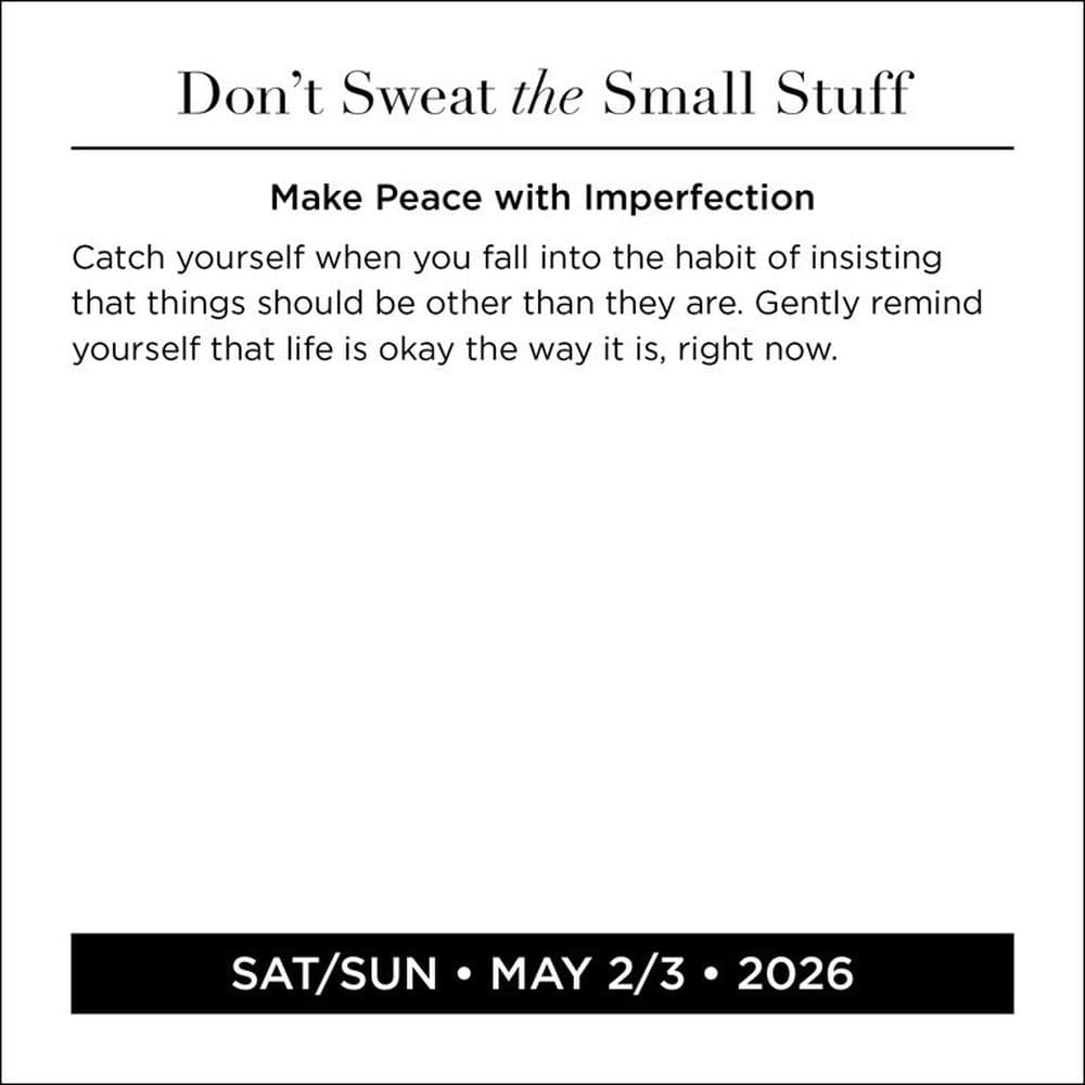 Dont Sweat the Small Stuff 2026 Desk Calendar Fourth Alternate Image