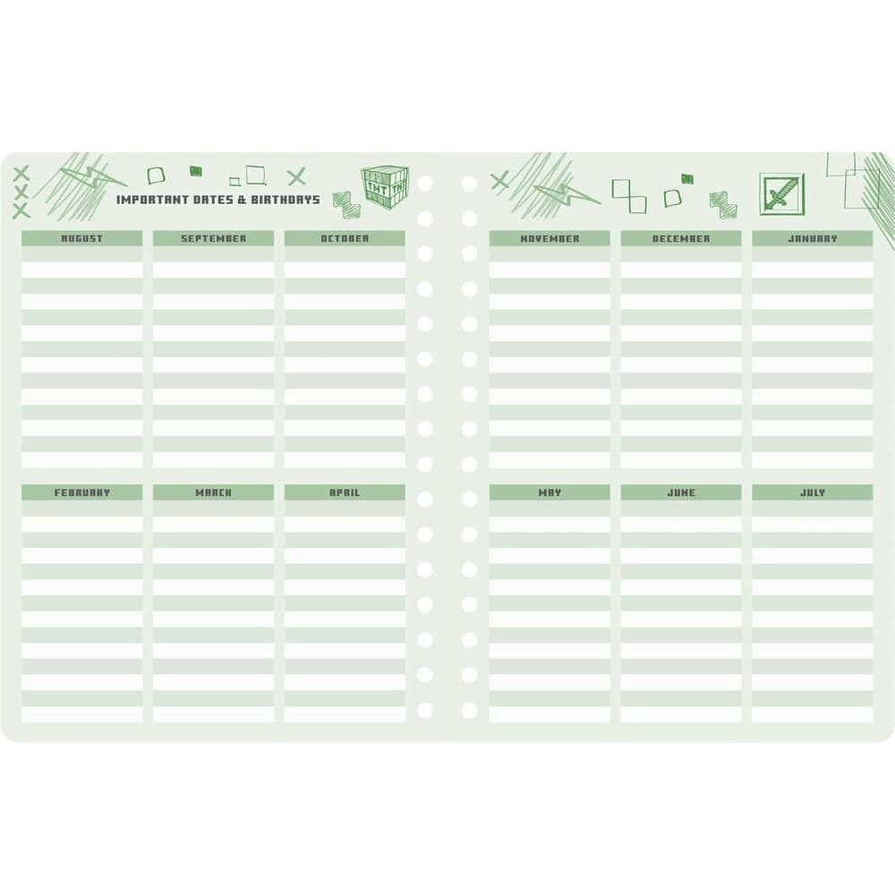 Minecraft Mobs 2026 Planner Fifth Alternate Image