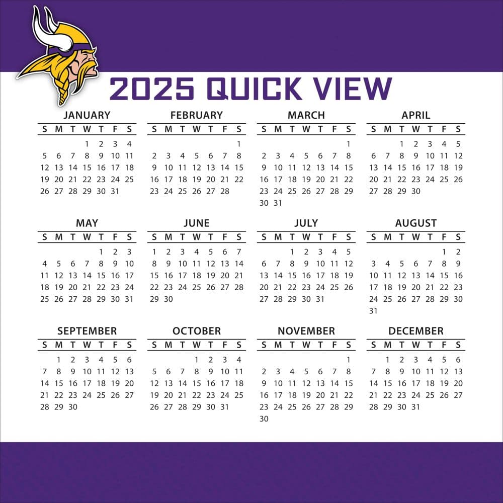 NFL Minnesota Vikings 2025 Desk Calendar Fourth Alternate Image width=&quot;1000&quot; height=&quot;1000&quot;