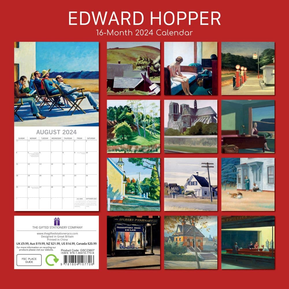 Edward Hopper 2024 Wall Calendar - Calendars.com