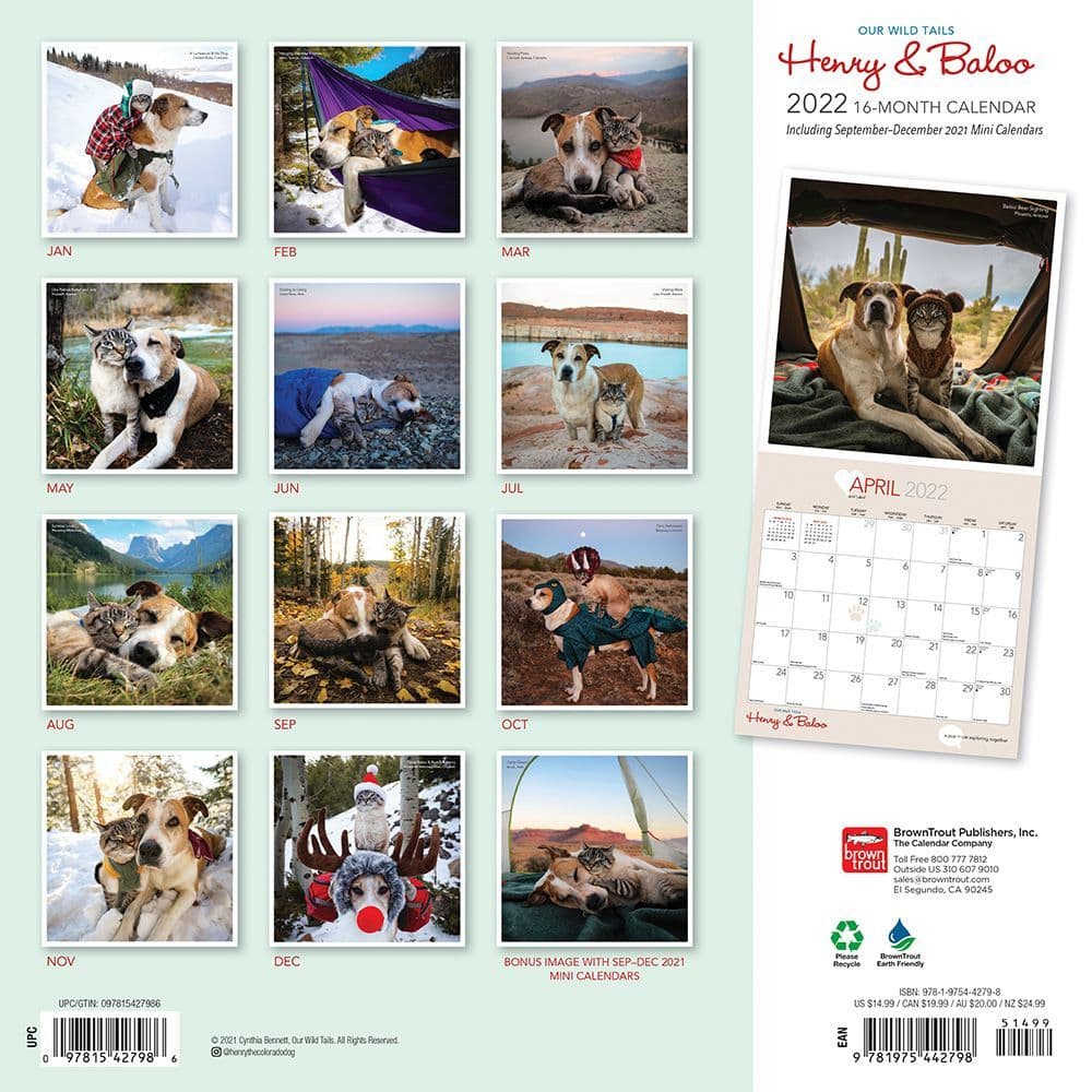 Henry And Baloo Our Wild Tails 2022 Wall Calendar - Calendars.com