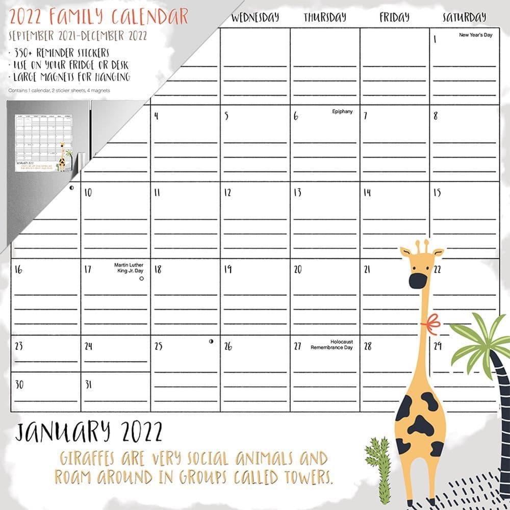 Animals Art 2022 Magnetic Wall Calendar