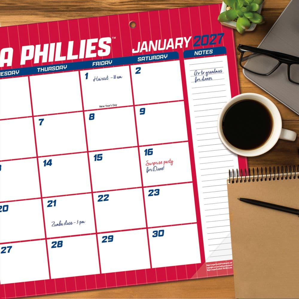 MLB Philadelphia Phillies Small 2027 Desk Pad Fourth Alternate Image
