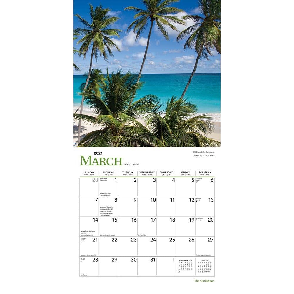 Caribbean Mini Wall Calendar