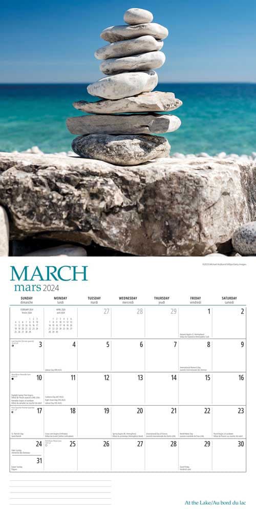 At The Lake 2024 Wall Calendar March