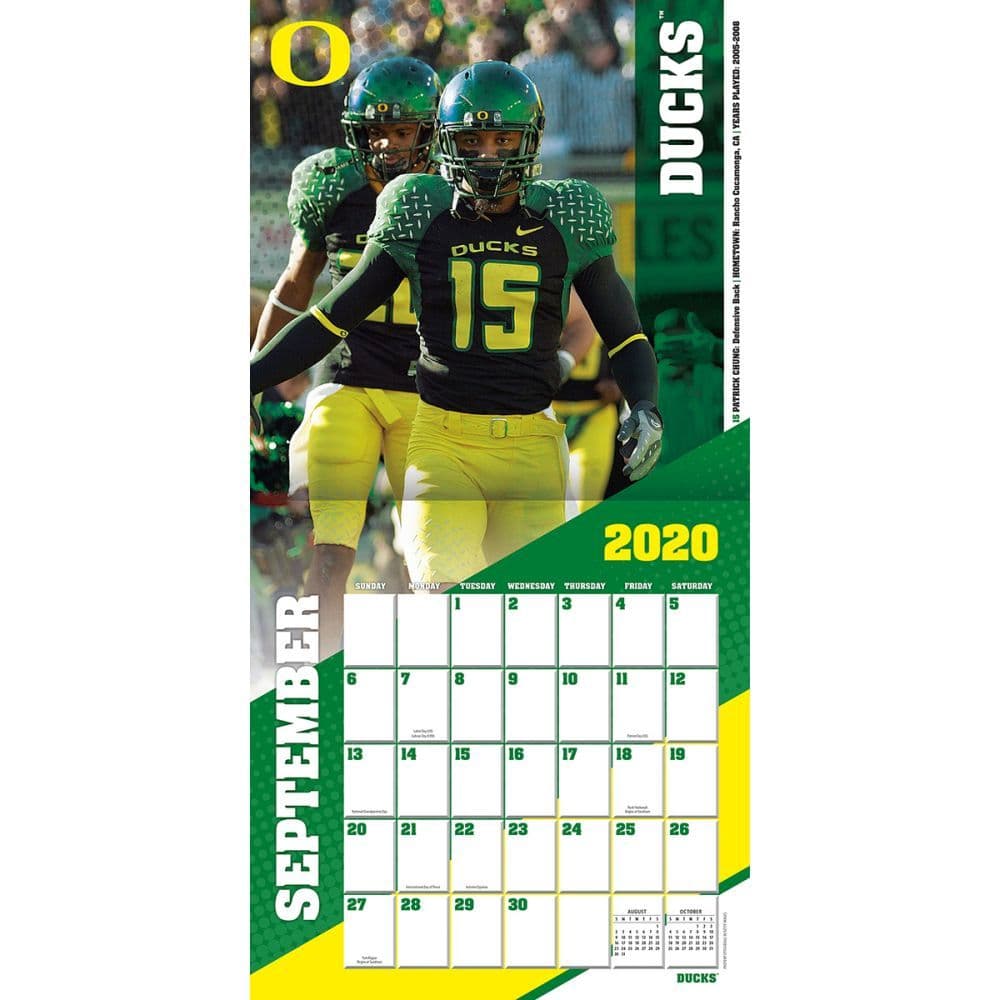 Oregon Ducks Color Schedule 2022 Oregon Ducks 2021 Wall Calendar - Calendars.com