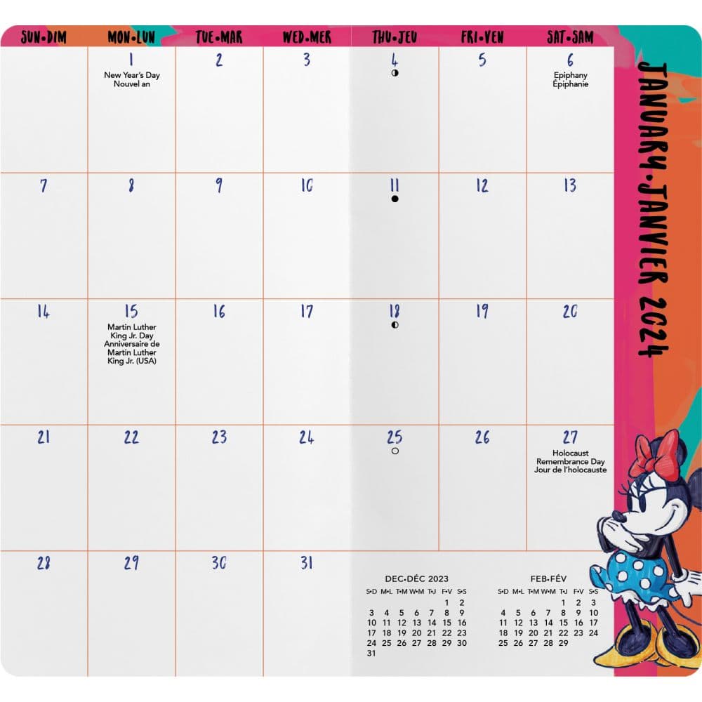 Minnie Mouse Eng/French 2024 Pocket Planner Alternate Image 2