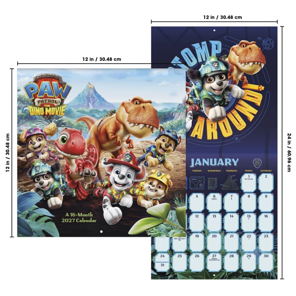 Paw Patrol The Dino Movie 2027 Wall Calendar Sixth Alternate Image