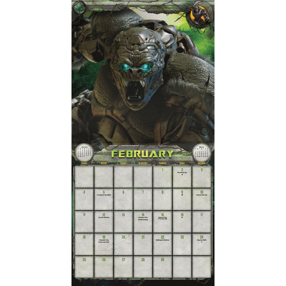 Transformers Rise 2024 Wall Calendar Exclusive with Print