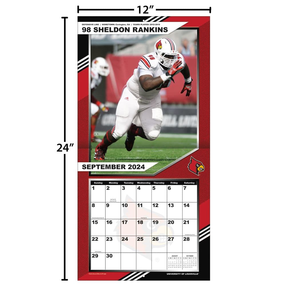 Louisville Cardinals 2025 Wall Calendar